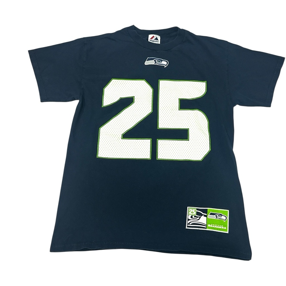 Seattle Seahawks Women’s #‎ 25 Sherman Navy Blue Sports Team Shirt